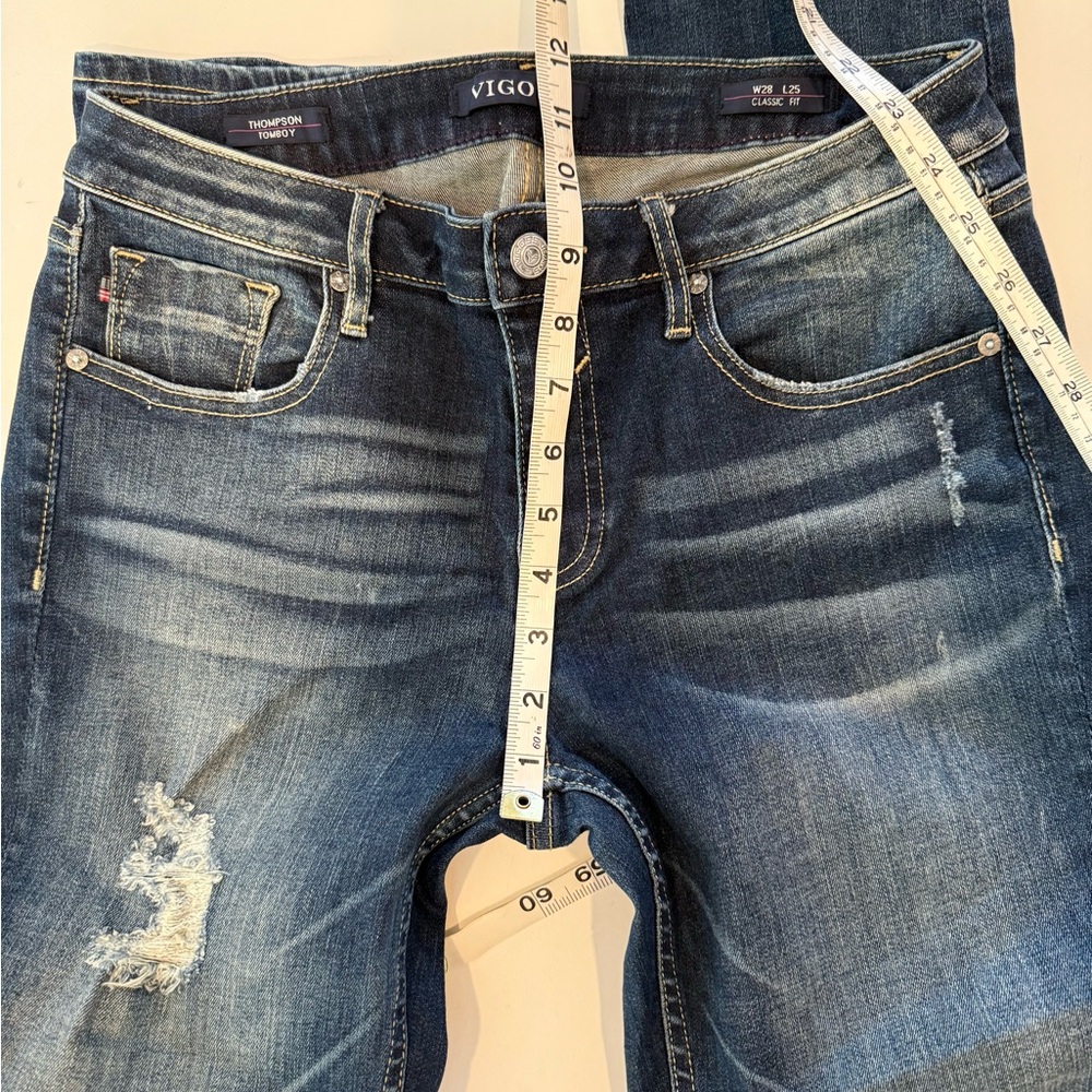 VIGOSS WOMENS SKINNY JEANS - THOMPSON TOMBOY CLASSIC FIT DISTRESSED SIZE 28 - Picture 10 of 10